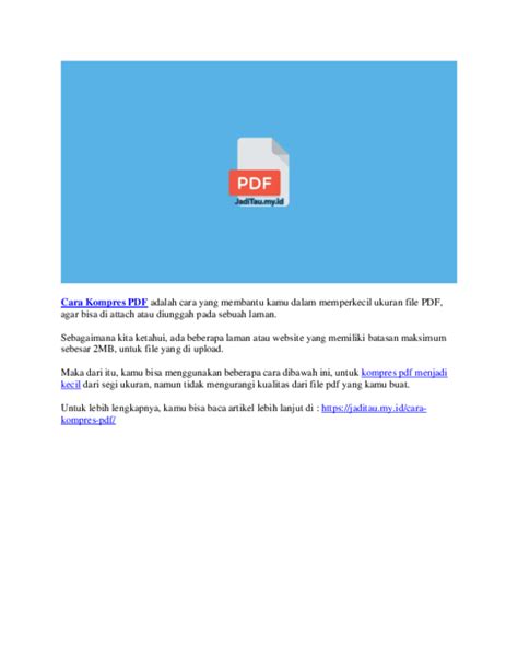 Cara Kompres PDF 500KB: Panduan Langkah demi Langkah